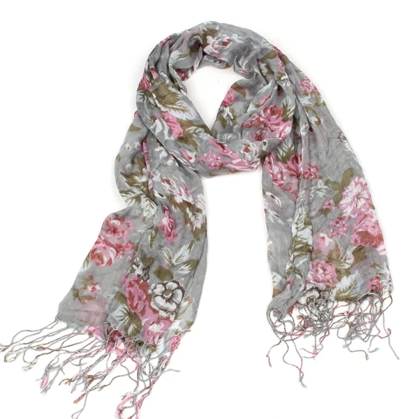 pink and gray scarf