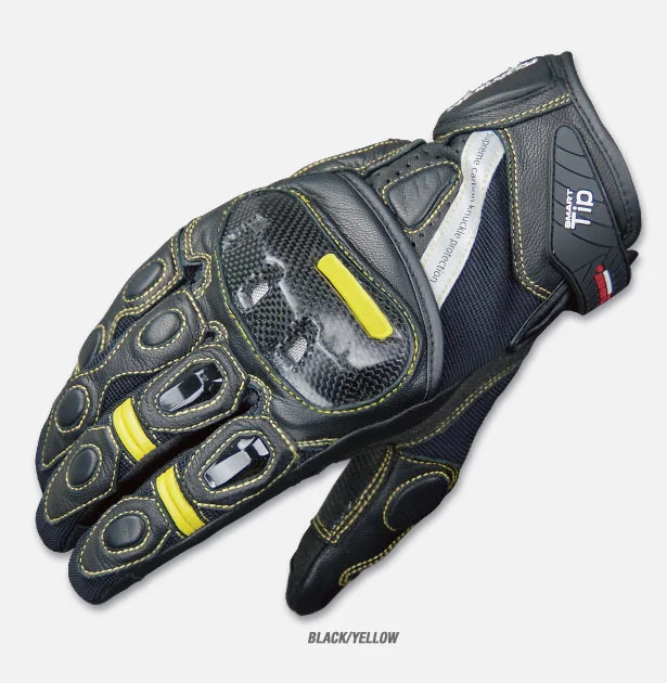 

Carbon Fibre Motorcycle Racing Gloves Leather, White;black;yellow and customized