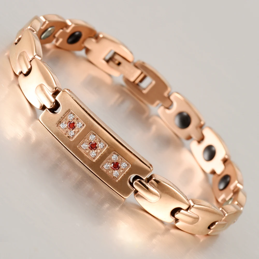 Inox Sparkle Rhinestone Permanent Bracelet 316l Stainless Steel Jewelry