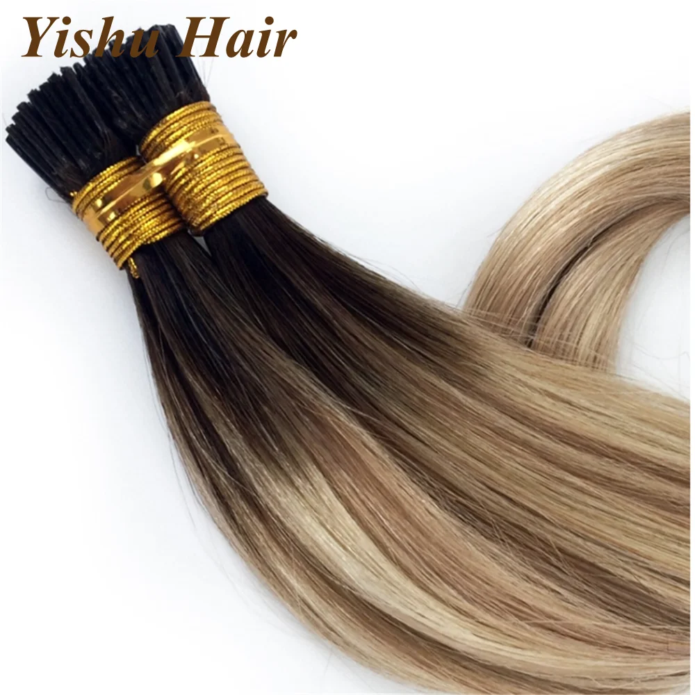 

High quality indian remy virgin double drawn cuticle aligned 8-30inch 2T ombre colour keratin i tip hair extensions