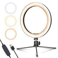 

LED Studio Camera Ring Light Phone Video Light Lamp With Tripods Selfie Stick Ring Table Fill Light