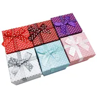 

High Grade Custom Made Color Logo jewelry packaging box Custom Logo free Printed Cardboard gift box with bow