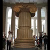Famous antique veneer stone column Ionic column from temple of artemis editorial