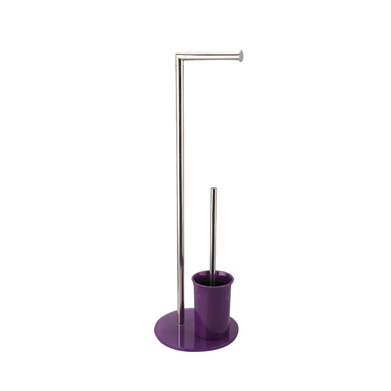 Bathroom Accessories Free Standing Stainless Steel Purple Toilet Brush