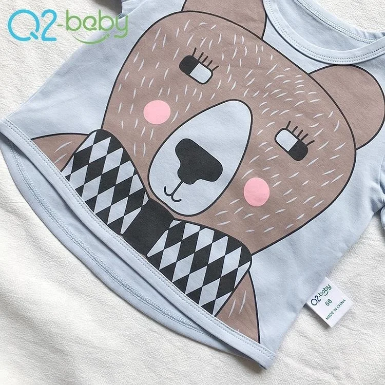 
Factory custom casual cotton cute animal pattern baby boy o-neck t-shirt 1956 