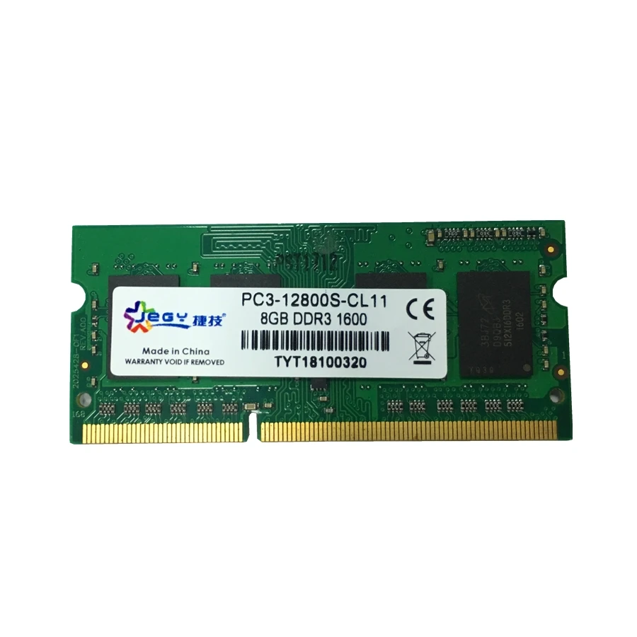 

Low voltage laptop DDR3L RAM memory PC3L-12800 8GB 1.35v so-dimm