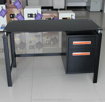 Modern Glass Top Metal Table Office Computer Desk Buy Modern