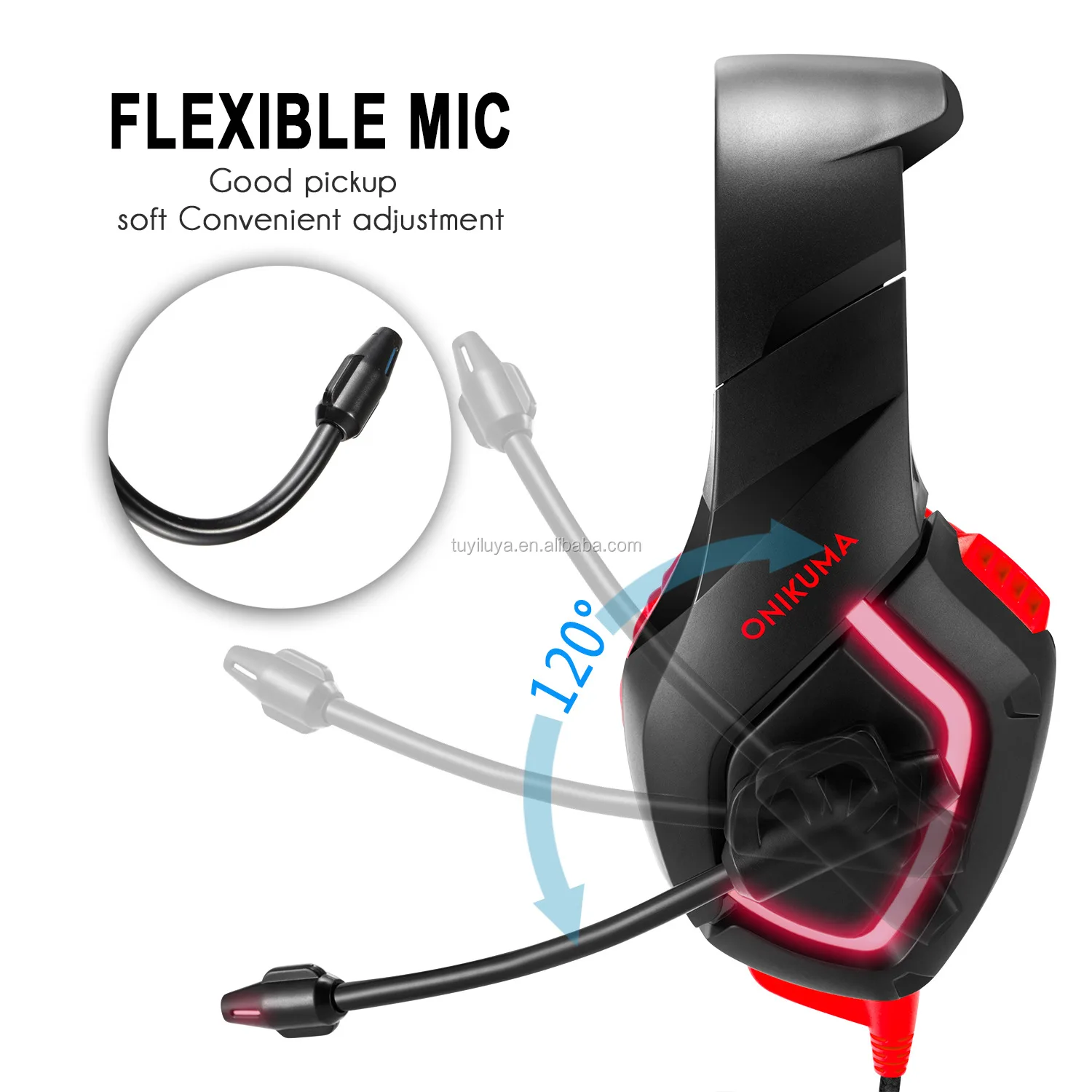 3.5 Jack Gaming Headset With Mic Led Lights Computer Earphone For Ps4