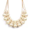 Maxi Faux Pearl Necklace Gold Chain For Women Choker Necklace For Girl for Wedding Party