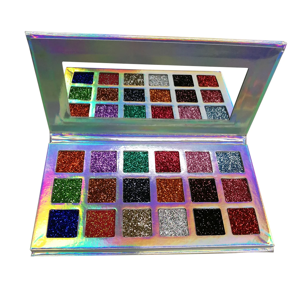 

Private Label Eyeshadow 18 Colors Pressed Glitter Eyeshadow Palette custom logo