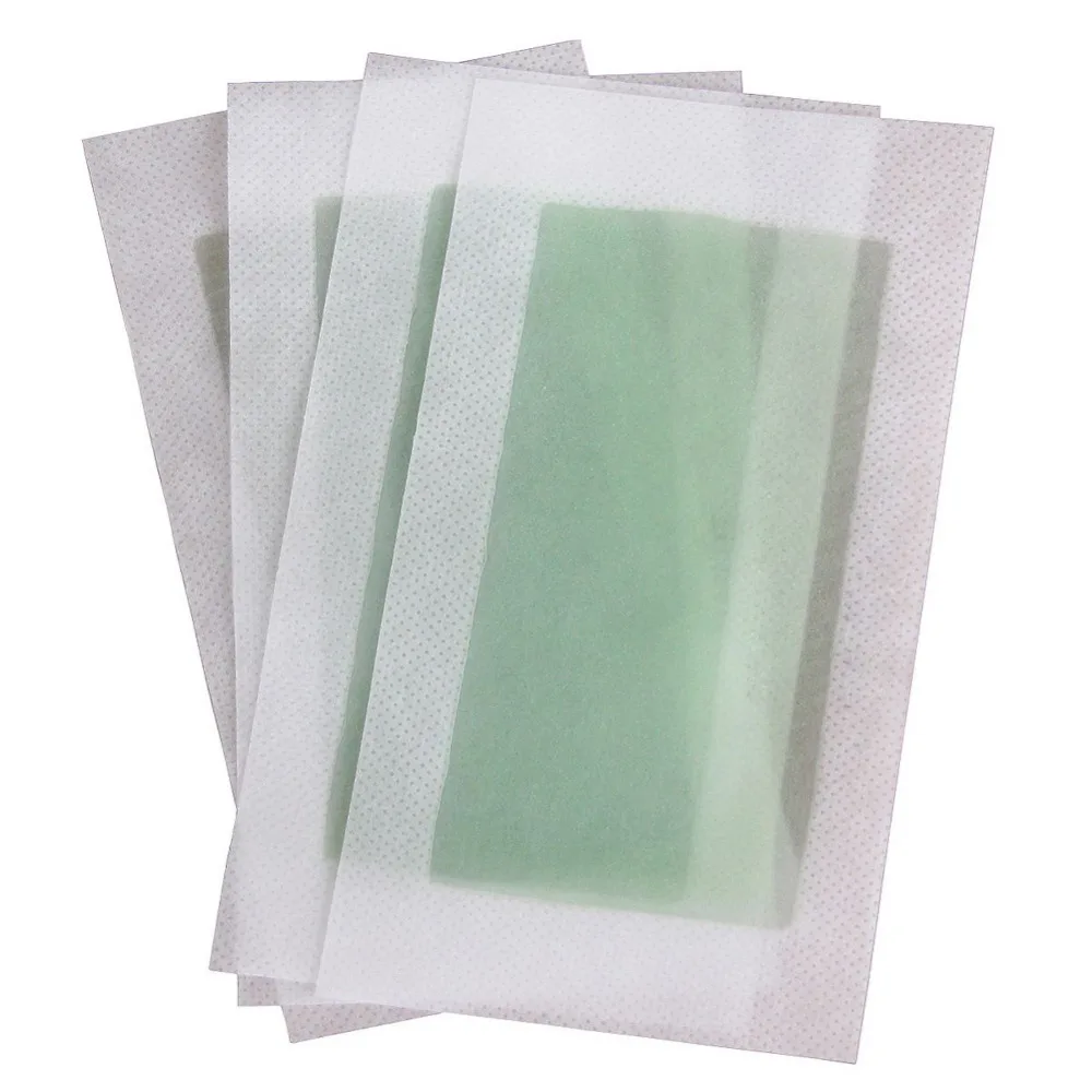 

1pcs Summer Double Side Hair Removal Depilatory Wax Strips Paper For Leg Body Facial Beard Waxing Hair Ceras Para Depilar, Green