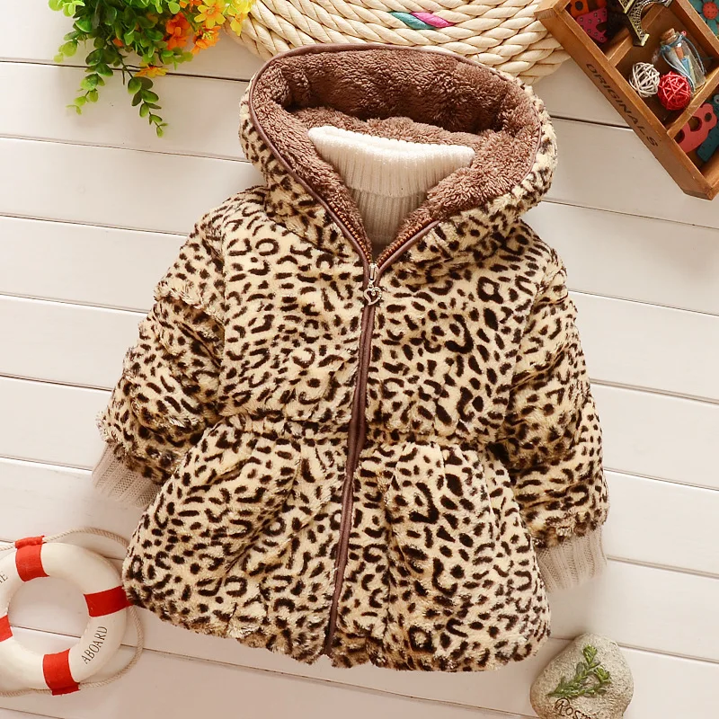 

Wholesale Cotton Children Kids Coat Winter Warm Hoodie Children Girls Jacket Coat, Leopard