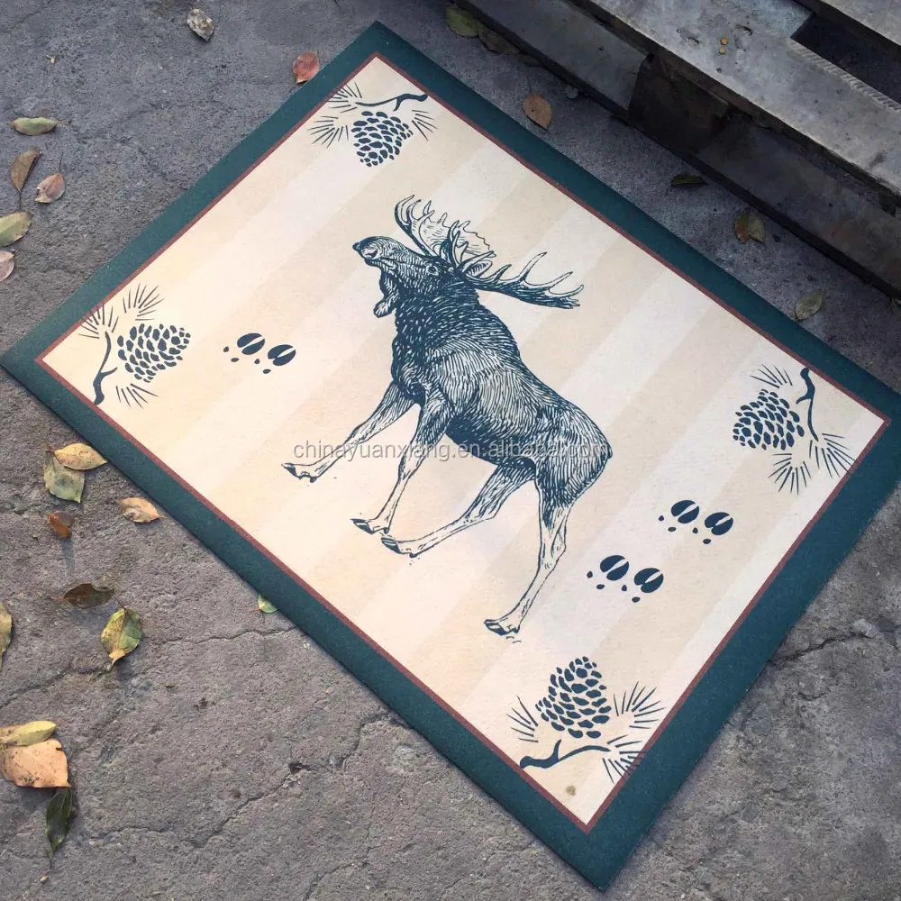 White Plain Printable Outdoor Blank Rubber Crumb Entrance Entry