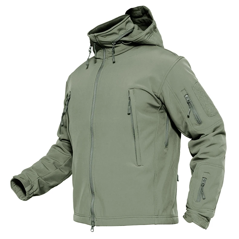 

China Supplier Removable Hooded Military Men Softshell Army Navy Waterproof Tactical Jackets, Army green;black;gray;khaki