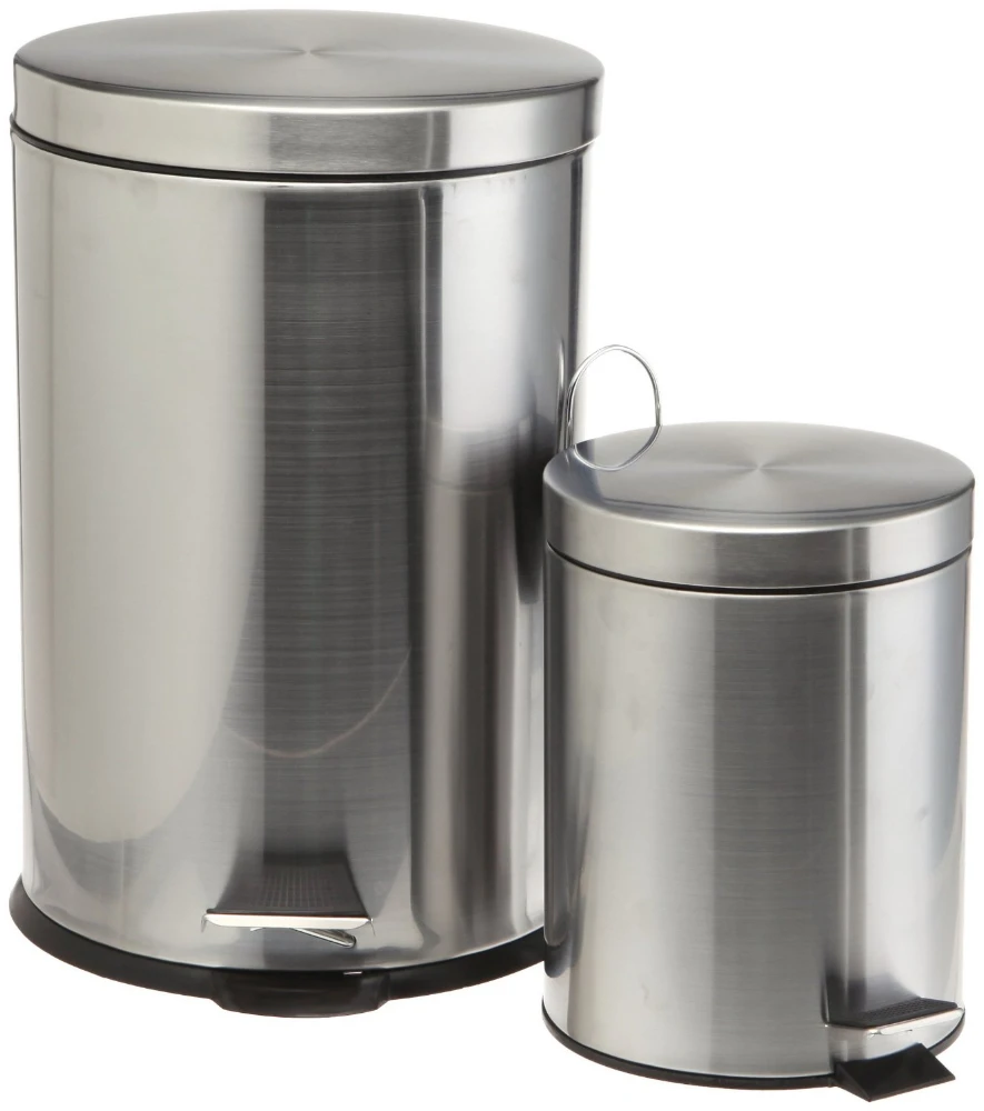 Stainless Steel Trash Cans Set Of 2 5 And 20 Liter Stainless Steel Trash Cans Set Of