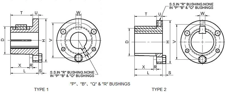 Q1 Series Mild Carbon Steel Bush Stb Taper Lock Bush Taper Lock Bushing ...