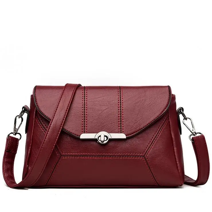 

2020 Fashion Women Leather Shoulder Bag Simple Elegant Office Lady Handbag Purse, 2 color