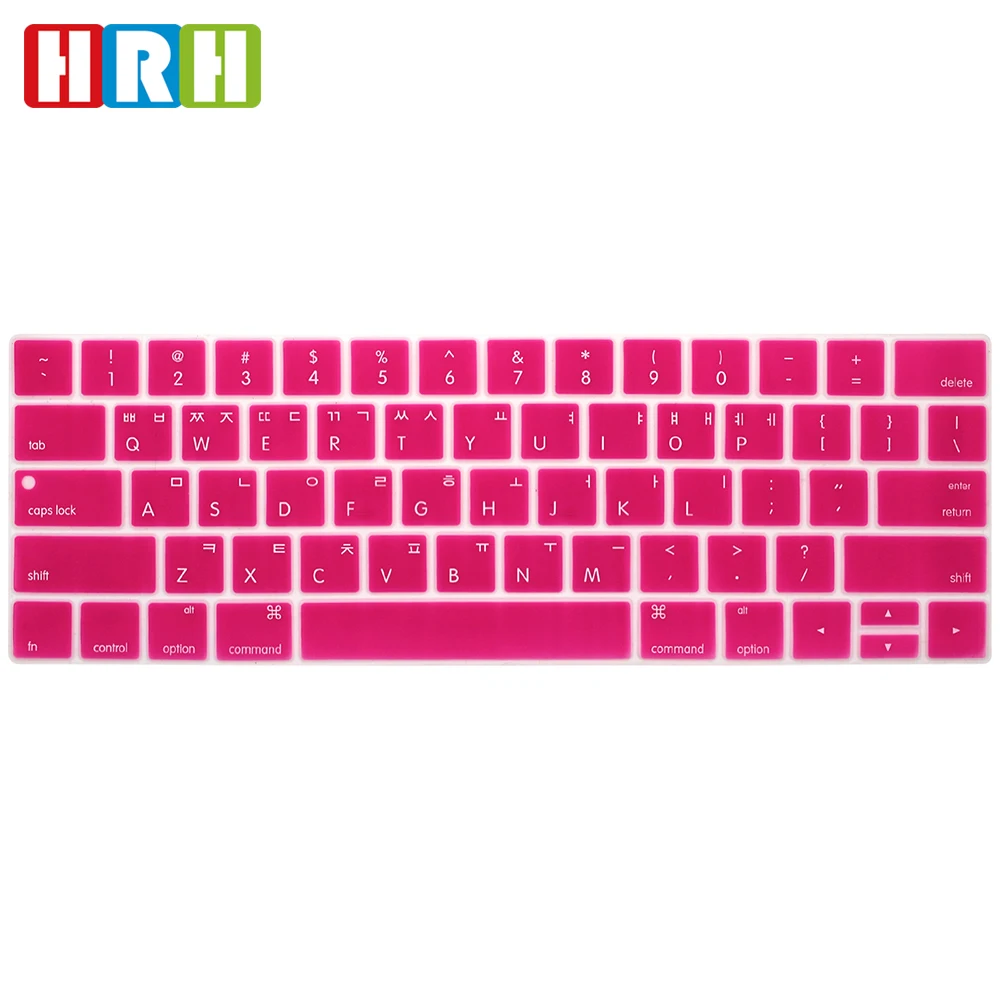 

Custom Keyboard korean Skin Silicone Cover colored laptop for macbook pro 13 touch bar A2159 A1707 laptop skin, 14 colors