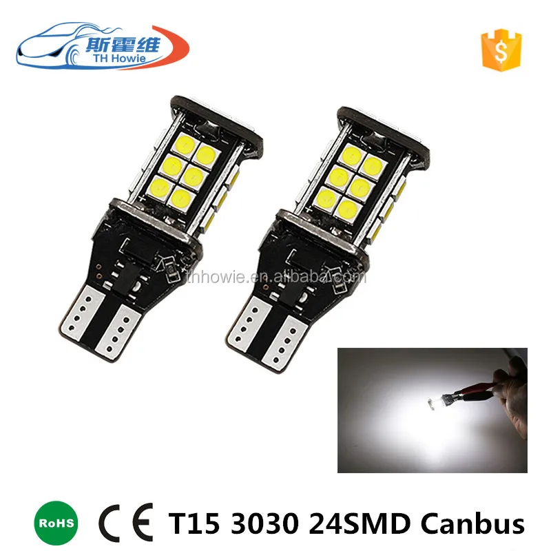 High power Error Free T15 W16W 3030 24SMD Canbus Car Led Backup Tail Light reverse lamp auto Turn Singal Brake Bulb dc12V