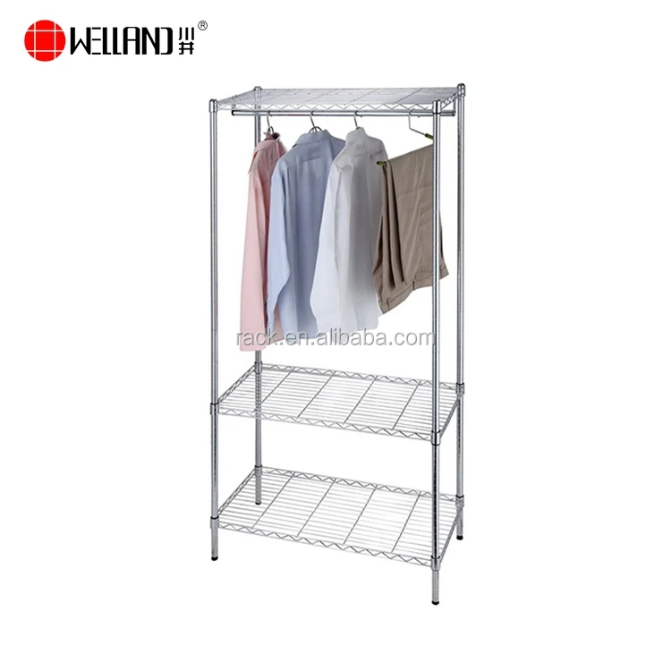 New Product Metal Chrome 3 Tier Clothes Drying Rack Retail Wire Garment Rack Buy Adjustable Garment Rack Clothes Wire Shelf Clothes Rack Retail Product On Alibaba Com