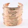 Customized Inspirational Stainless Steel Engraved Hot Sell Rose Gold Color Bangle For Women