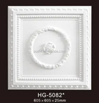 Easy To Install Luxury Square Pu Ceiling Medallion Pu Boards With