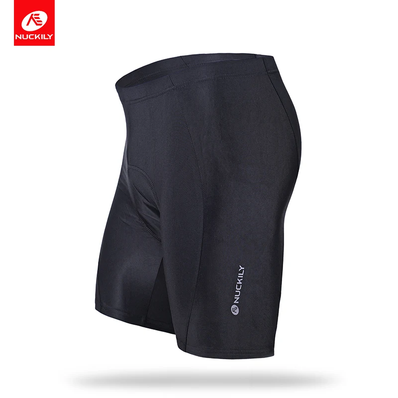 

Nuckily Men's bicycle shorts plain black sport cycling shorts gel padded