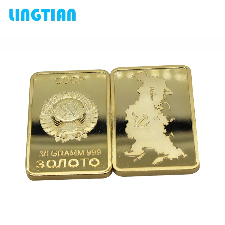 Custom Gold Plated Russia Cccp 30 Gram .999 Bullion Bars - Buy 999.9 ...