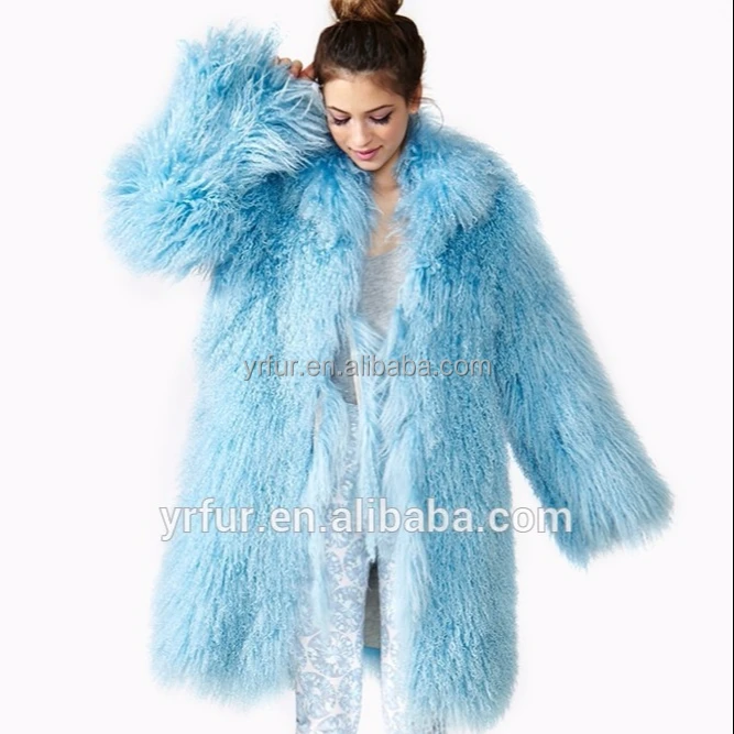 

YR659 Star fashion design popular women Real Mongolian lamb fur coat