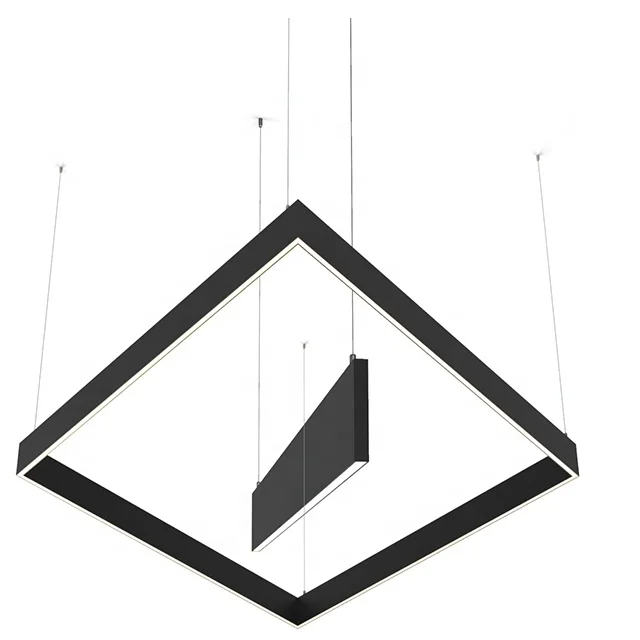 8ft Black led linear pendant square office light suspension Aluminum Lamp