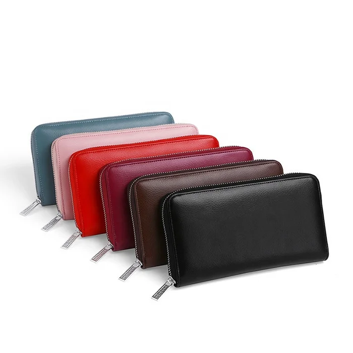 

Long Style Real Leather Large Capacity Organ Credit Card Bag Anti--rfid Multi--function Multi--card Holder For Men&Women