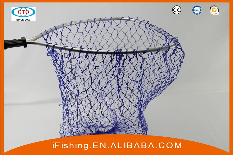 Fishing Net With Lanyard White Silicone Fishing Net With Wooden Handle -  Gentle Catch & Release, 38cm Hoop, Brass Lanyard Clip Wooden Fishing Net