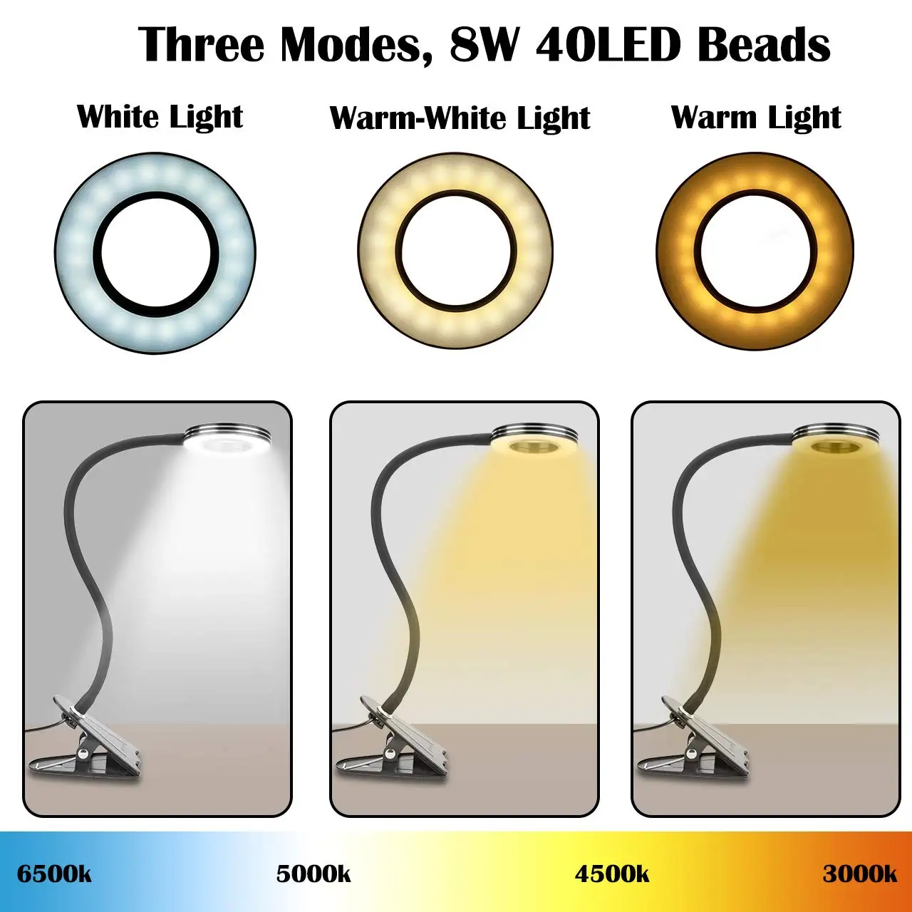 2019 Yarrae Gooseneck 7W Mini USB Table Lamp with 3 Lighting Modes and 10 Dimmable Brightness Levels LED Reading Lamp