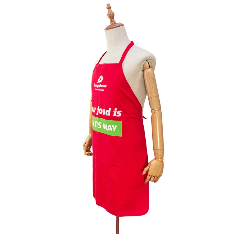 

Cheap Customized Logo Adult Apron And Kitchen Cotton Aprons, Red