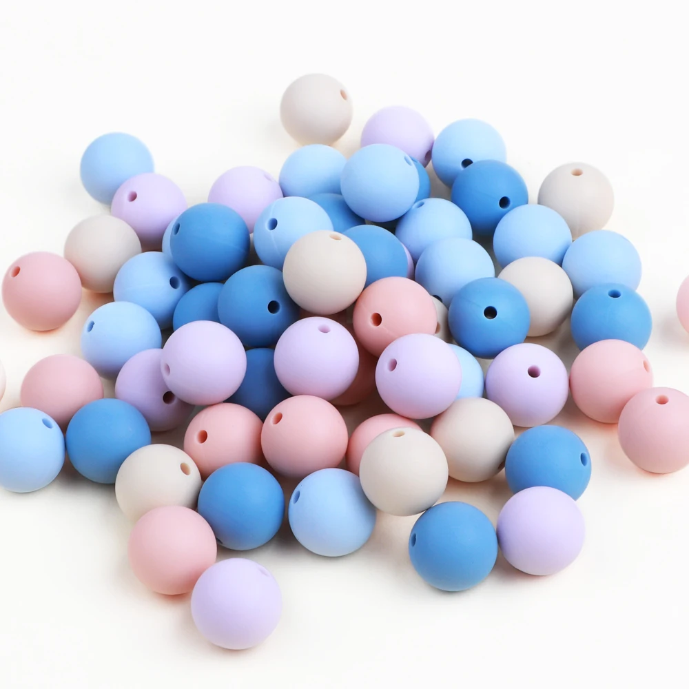 

Wholesale Candy Colors Baby Teething Soft 9mm/12mm/15mm/19mm Round Shape Silicone Beads