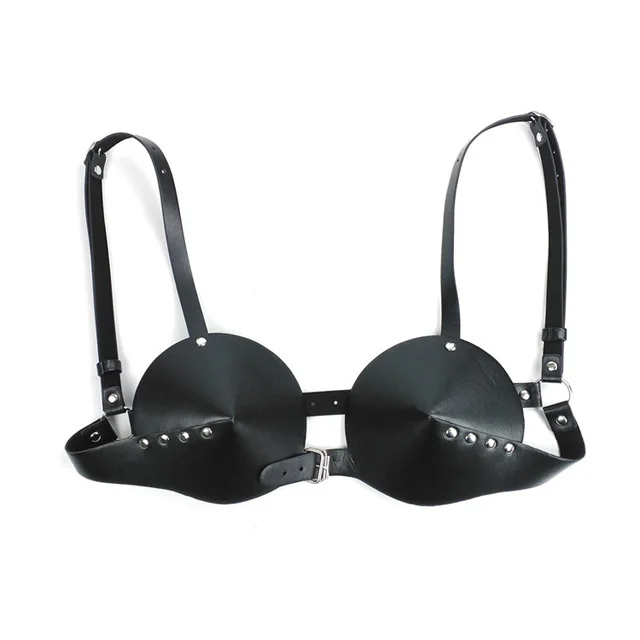 

Adult Games Fetish Breast Bondage Pu Leather Bra, Erotic Body Harness Restraint Adult Game Toys For Woman Couples, Black