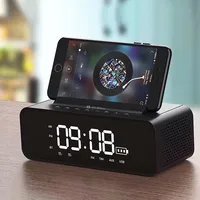 

Factory wholesale best quality hot sales multifunction golden portable wireless outdoor speaker with clock