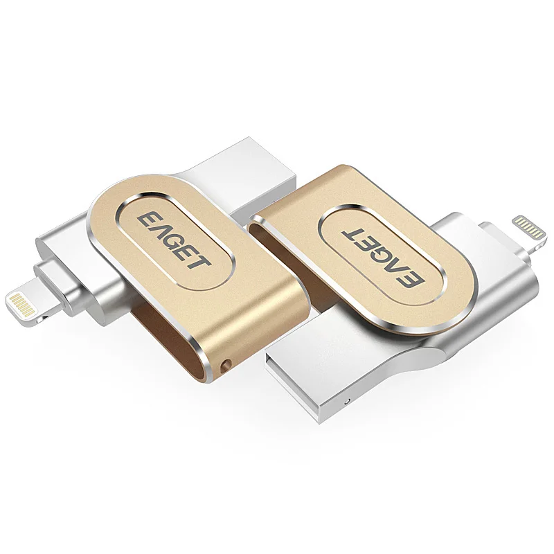 

Eaget 64/128GB USB 3.0 MFI Pen drive Metal Pendrive USB Stick Flash Drive for iPhone iPad USB Flash Drive, Golden