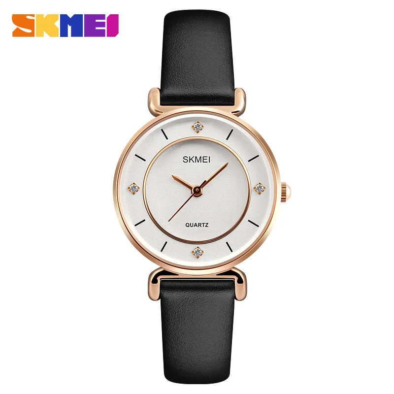 

SKMEI Casual Women Watches Leather Strap Ladies Watch Top Brand Luxury Waterproof Wrist Watches for Women Clock Relogio Feminino