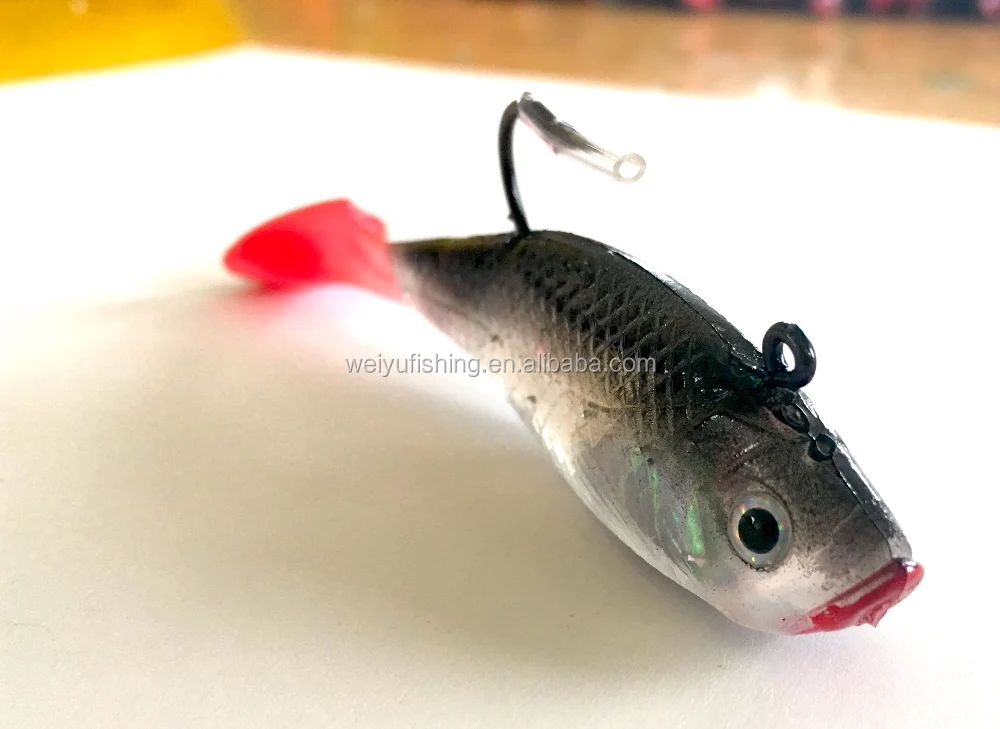Soft Plastic Fishing Lures Bass Minnow Bait With Hook Soft Swim Baits