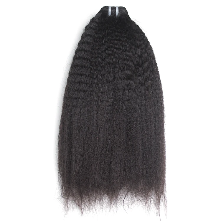 

GS 2019 unprocessed virgin brazilian human hair Extensions Virgin Straight Yaki Hair Piece Bundle, Natural color