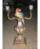 Antique Classical Home Decoration Vase And Flower Design Candle Holder with Two Arms, Hand Painted Porcelain Parrot Candelabra