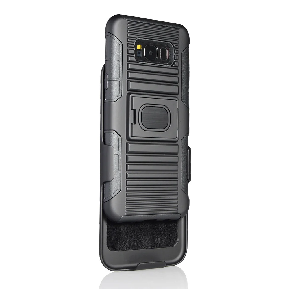 

High quality rugged plastic armor case tpu pc 3 in 1 kickstand case for galaxy S8 plus case