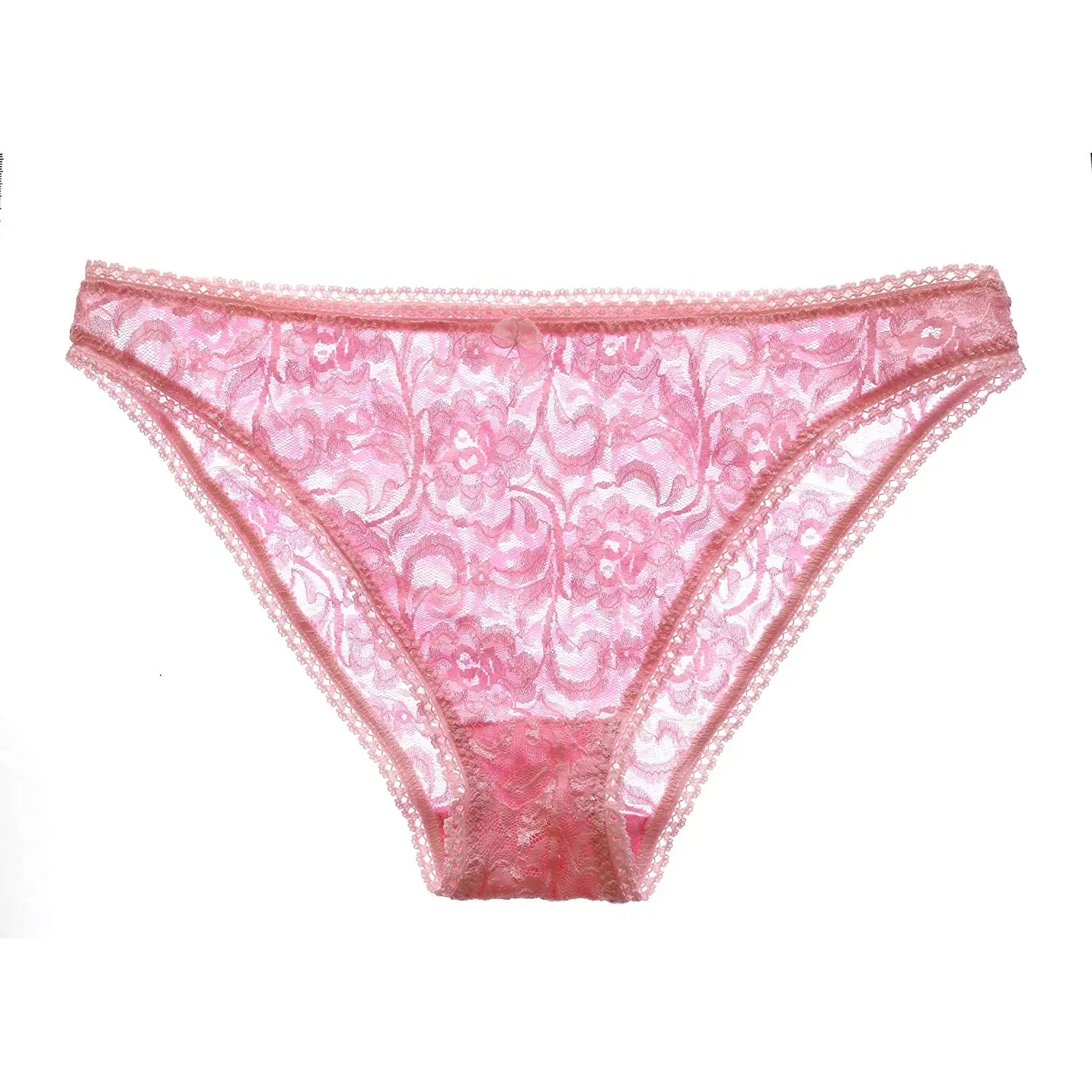 Pink Sheer Lace Panties. 