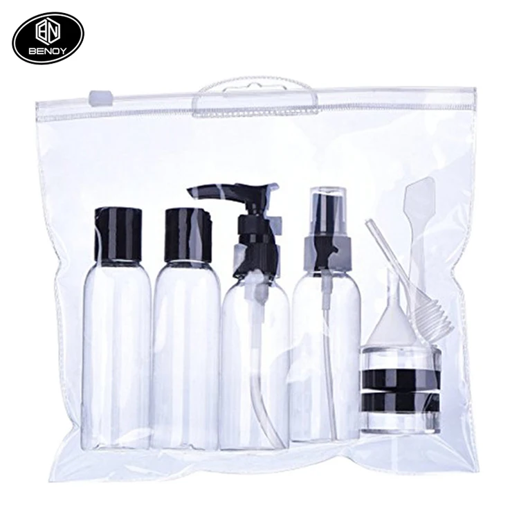 

Amazon 8pcs PET lotion spray travel cosmetic bottle set kit for personal care, Customized