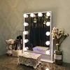 Vanity mirror with a clock Hollywood style dressing vanity beauty makeup mirror with 12 lights led bulbs