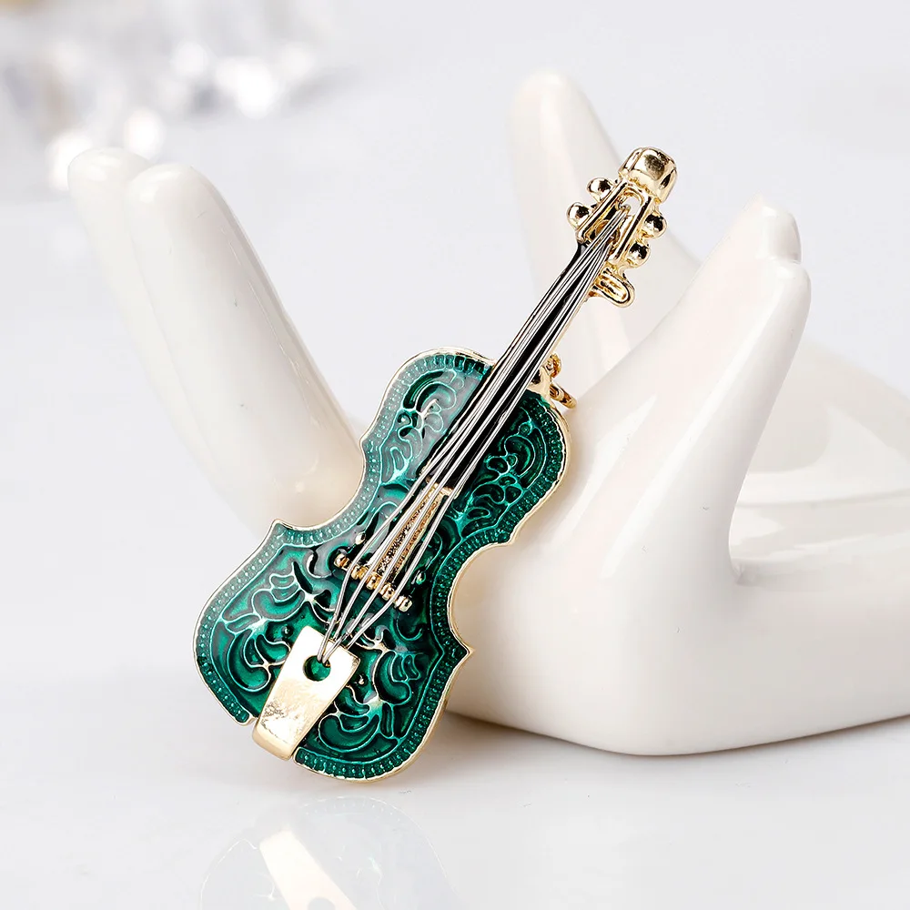 Wholesales Fashion New Design Zinc Alloy Jewelry Korean Brooch Enamel Women Guitar Brooch Pins