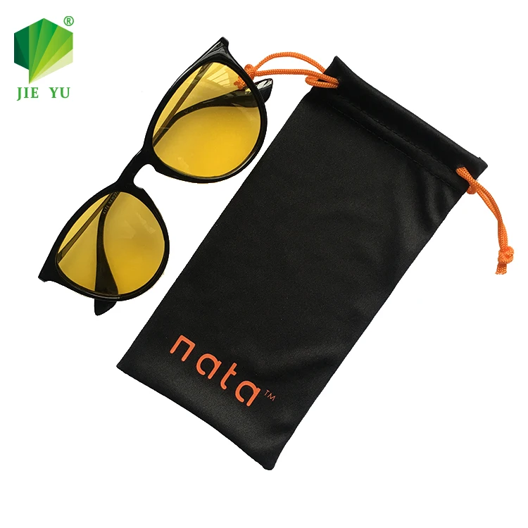 

Custom Drawstring Microfiber 80%polyester20%polyamide 200GSM Cloth Glasses Sunglasses Jewelry Pouch Bag with Logo Printed, Color is customized