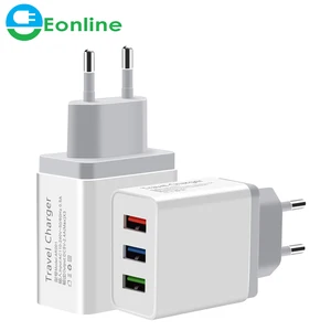Universal 5V 3A 3 USB Travel Charger Adapter Wall Portable EU Plug Mobile Phone Smart Charger for iPhone XS Max X 8 iPad Tablet