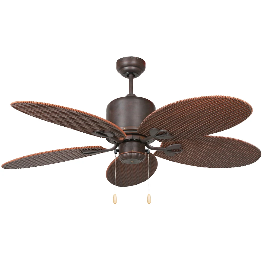 Orient Style Pendant Rattan Blade Ac Electric Ceiling Fan With 100